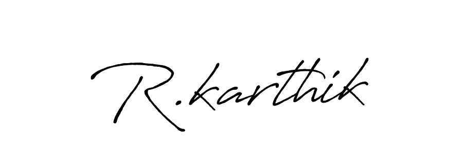 Antro_Vectra_Bolder is a professional signature style that is perfect for those who want to add a touch of class to their signature. It is also a great choice for those who want to make their signature more unique. Get R.karthik name to fancy signature for free. R.karthik signature style 7 images and pictures png