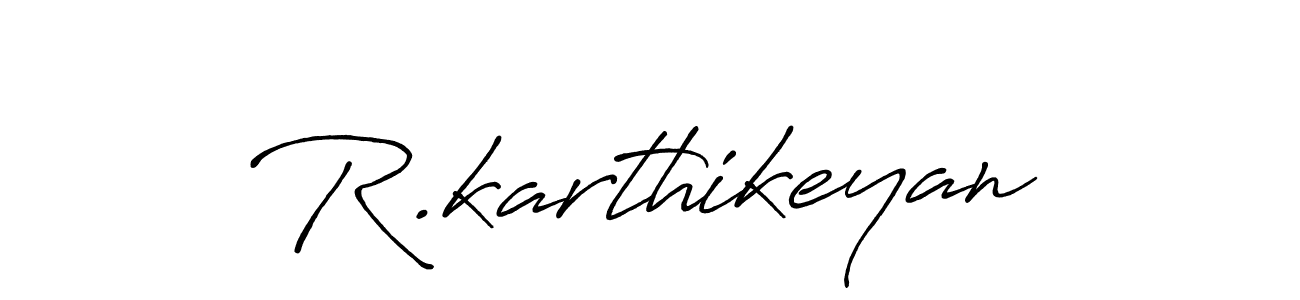 The best way (Antro_Vectra_Bolder) to make a short signature is to pick only two or three words in your name. The name R.karthikeyan include a total of six letters. For converting this name. R.karthikeyan signature style 7 images and pictures png