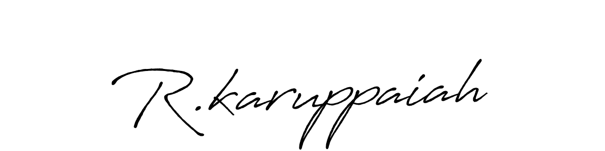 The best way (Antro_Vectra_Bolder) to make a short signature is to pick only two or three words in your name. The name R.karuppaiah include a total of six letters. For converting this name. R.karuppaiah signature style 7 images and pictures png