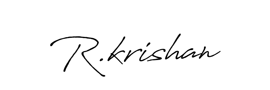 Create a beautiful signature design for name R.krishan. With this signature (Antro_Vectra_Bolder) fonts, you can make a handwritten signature for free. R.krishan signature style 7 images and pictures png