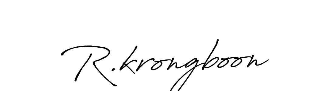 Also You can easily find your signature by using the search form. We will create R.krongboon name handwritten signature images for you free of cost using Antro_Vectra_Bolder sign style. R.krongboon signature style 7 images and pictures png