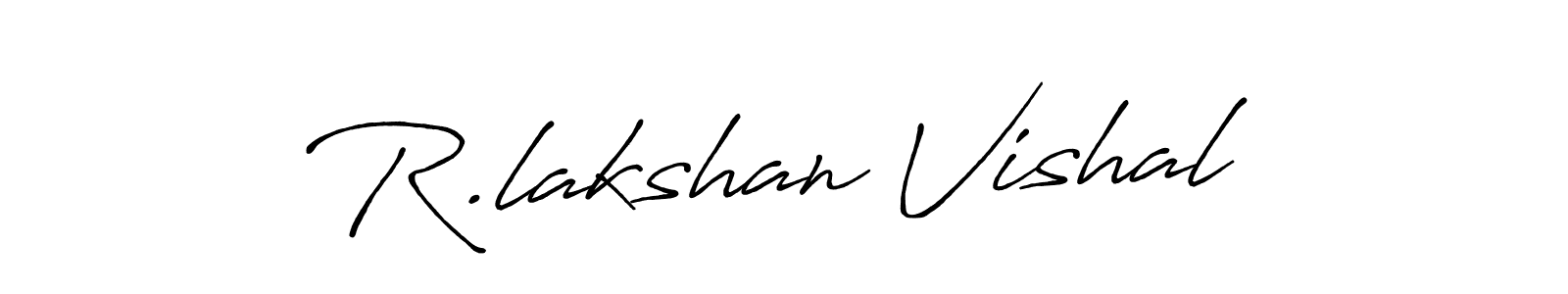 Use a signature maker to create a handwritten signature online. With this signature software, you can design (Antro_Vectra_Bolder) your own signature for name R.lakshan Vishal. R.lakshan Vishal signature style 7 images and pictures png