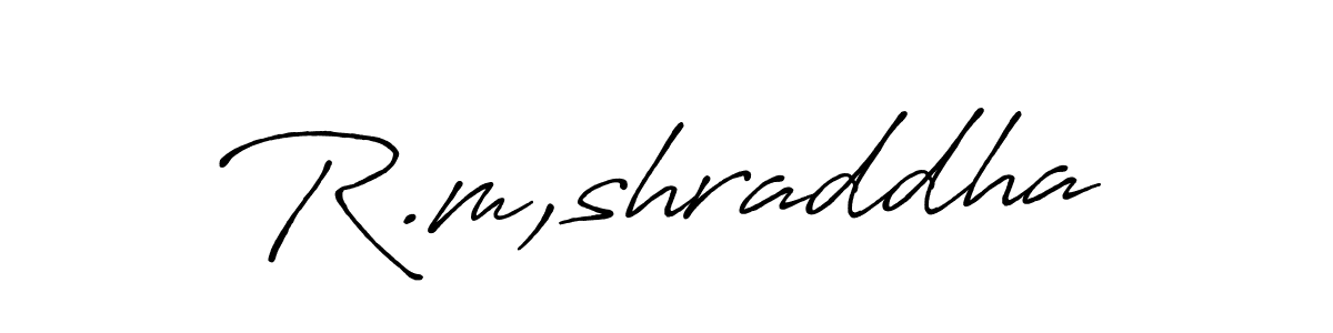 if you are searching for the best signature style for your name R.m,shraddha. so please give up your signature search. here we have designed multiple signature styles  using Antro_Vectra_Bolder. R.m,shraddha signature style 7 images and pictures png