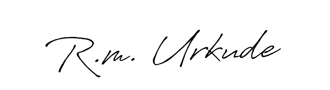 Also we have R.m. Urkude name is the best signature style. Create professional handwritten signature collection using Antro_Vectra_Bolder autograph style. R.m. Urkude signature style 7 images and pictures png