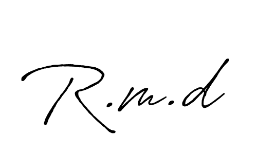 Create a beautiful signature design for name R.m.d. With this signature (Antro_Vectra_Bolder) fonts, you can make a handwritten signature for free. R.m.d signature style 7 images and pictures png