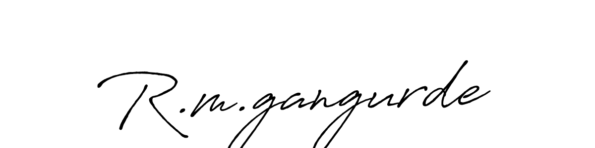 How to make R.m.gangurde name signature. Use Antro_Vectra_Bolder style for creating short signs online. This is the latest handwritten sign. R.m.gangurde signature style 7 images and pictures png