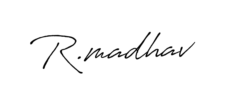 The best way (Antro_Vectra_Bolder) to make a short signature is to pick only two or three words in your name. The name R.madhav include a total of six letters. For converting this name. R.madhav signature style 7 images and pictures png