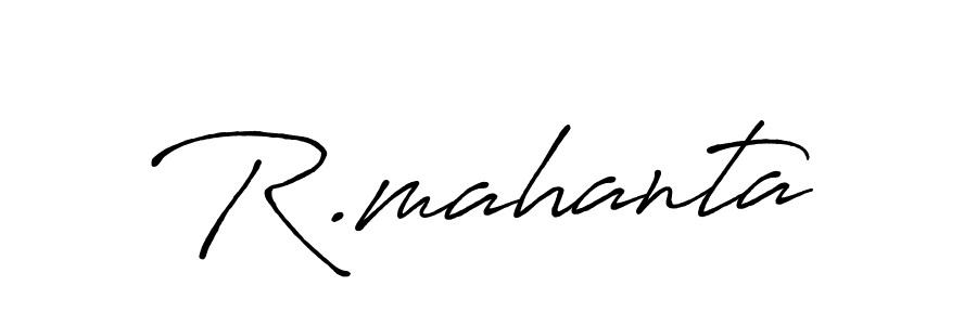 How to make R.mahanta name signature. Use Antro_Vectra_Bolder style for creating short signs online. This is the latest handwritten sign. R.mahanta signature style 7 images and pictures png