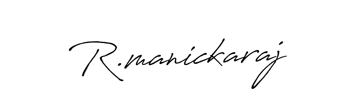 How to make R.manickaraj name signature. Use Antro_Vectra_Bolder style for creating short signs online. This is the latest handwritten sign. R.manickaraj signature style 7 images and pictures png