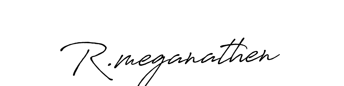 The best way (Antro_Vectra_Bolder) to make a short signature is to pick only two or three words in your name. The name R.meganathen include a total of six letters. For converting this name. R.meganathen signature style 7 images and pictures png