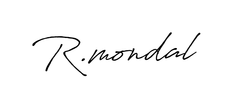 How to make R.mondal name signature. Use Antro_Vectra_Bolder style for creating short signs online. This is the latest handwritten sign. R.mondal signature style 7 images and pictures png