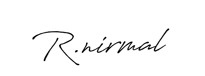 This is the best signature style for the R.nirmal name. Also you like these signature font (Antro_Vectra_Bolder). Mix name signature. R.nirmal signature style 7 images and pictures png