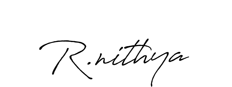 Also we have R.nithya name is the best signature style. Create professional handwritten signature collection using Antro_Vectra_Bolder autograph style. R.nithya signature style 7 images and pictures png