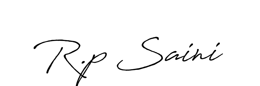 Design your own signature with our free online signature maker. With this signature software, you can create a handwritten (Antro_Vectra_Bolder) signature for name R.p Saini. R.p Saini signature style 7 images and pictures png