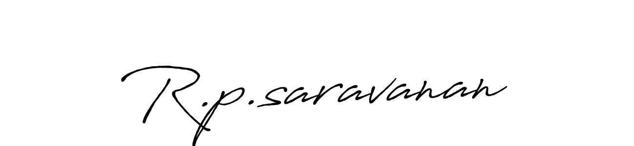 Design your own signature with our free online signature maker. With this signature software, you can create a handwritten (Antro_Vectra_Bolder) signature for name R.p.saravanan. R.p.saravanan signature style 7 images and pictures png