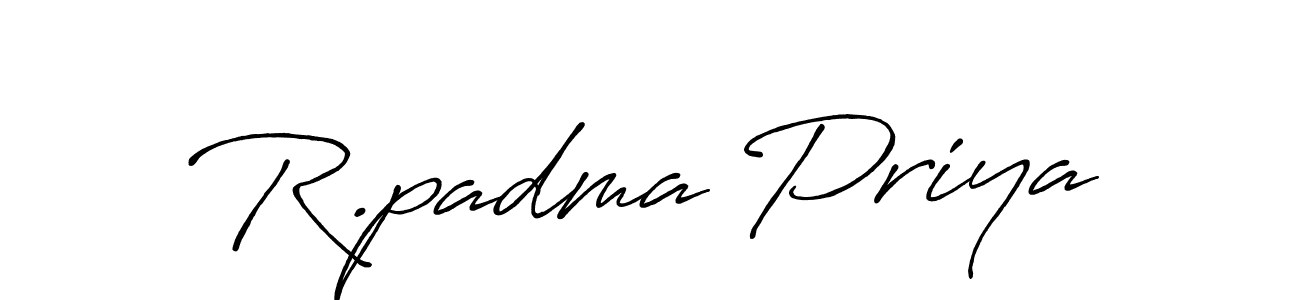How to make R.padma Priya name signature. Use Antro_Vectra_Bolder style for creating short signs online. This is the latest handwritten sign. R.padma Priya signature style 7 images and pictures png