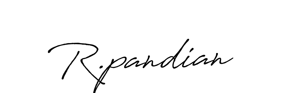 The best way (Antro_Vectra_Bolder) to make a short signature is to pick only two or three words in your name. The name R.pandian include a total of six letters. For converting this name. R.pandian signature style 7 images and pictures png