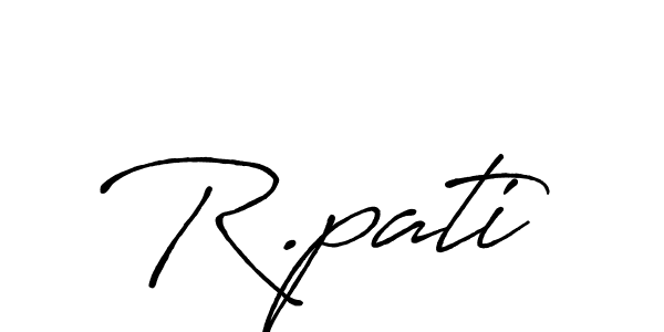 The best way (Antro_Vectra_Bolder) to make a short signature is to pick only two or three words in your name. The name R.pati include a total of six letters. For converting this name. R.pati signature style 7 images and pictures png