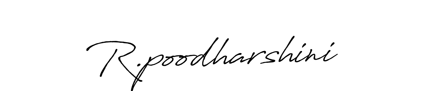 Antro_Vectra_Bolder is a professional signature style that is perfect for those who want to add a touch of class to their signature. It is also a great choice for those who want to make their signature more unique. Get R.poodharshini name to fancy signature for free. R.poodharshini signature style 7 images and pictures png