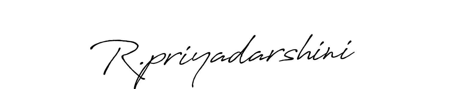 The best way (Antro_Vectra_Bolder) to make a short signature is to pick only two or three words in your name. The name R.priyadarshini include a total of six letters. For converting this name. R.priyadarshini signature style 7 images and pictures png