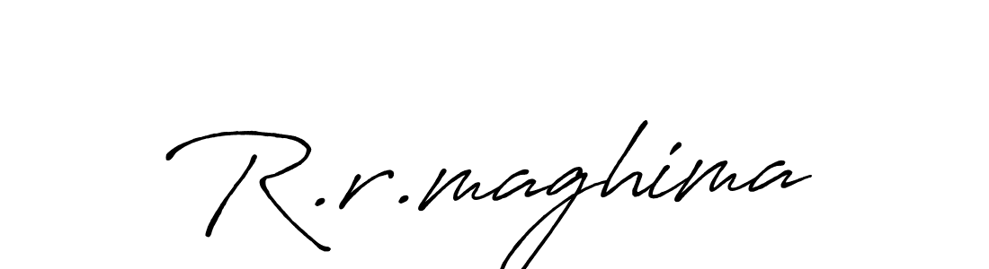 Design your own signature with our free online signature maker. With this signature software, you can create a handwritten (Antro_Vectra_Bolder) signature for name R.r.maghima. R.r.maghima signature style 7 images and pictures png