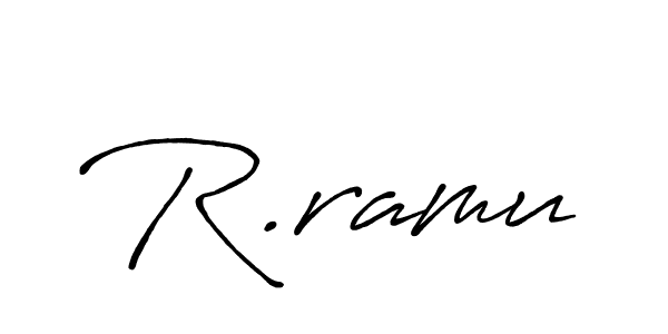 The best way (Antro_Vectra_Bolder) to make a short signature is to pick only two or three words in your name. The name R.ramu include a total of six letters. For converting this name. R.ramu signature style 7 images and pictures png