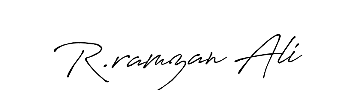 You should practise on your own different ways (Antro_Vectra_Bolder) to write your name (R.ramzan Ali) in signature. don't let someone else do it for you. R.ramzan Ali signature style 7 images and pictures png