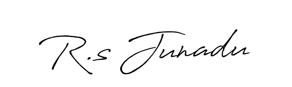 if you are searching for the best signature style for your name R.s Junadu. so please give up your signature search. here we have designed multiple signature styles  using Antro_Vectra_Bolder. R.s Junadu signature style 7 images and pictures png