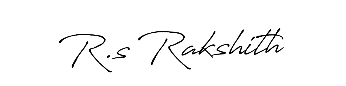Create a beautiful signature design for name R.s Rakshith. With this signature (Antro_Vectra_Bolder) fonts, you can make a handwritten signature for free. R.s Rakshith signature style 7 images and pictures png