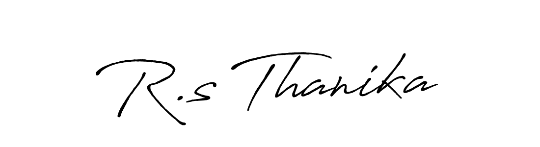 The best way (Antro_Vectra_Bolder) to make a short signature is to pick only two or three words in your name. The name R.s Thanika include a total of six letters. For converting this name. R.s Thanika signature style 7 images and pictures png