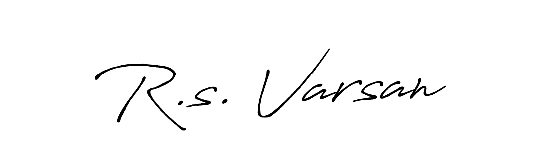 You should practise on your own different ways (Antro_Vectra_Bolder) to write your name (R.s. Varsan) in signature. don't let someone else do it for you. R.s. Varsan signature style 7 images and pictures png