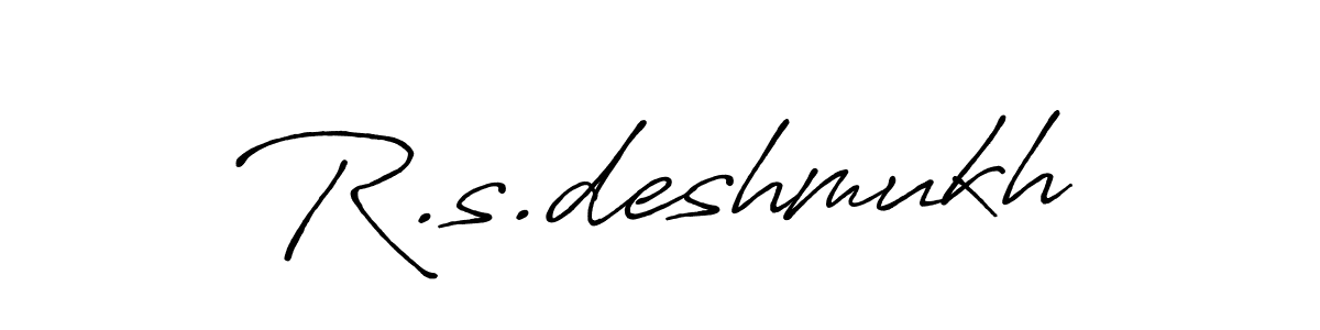 Use a signature maker to create a handwritten signature online. With this signature software, you can design (Antro_Vectra_Bolder) your own signature for name R.s.deshmukh. R.s.deshmukh signature style 7 images and pictures png