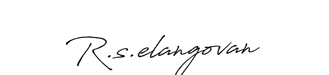 Create a beautiful signature design for name R.s.elangovan. With this signature (Antro_Vectra_Bolder) fonts, you can make a handwritten signature for free. R.s.elangovan signature style 7 images and pictures png