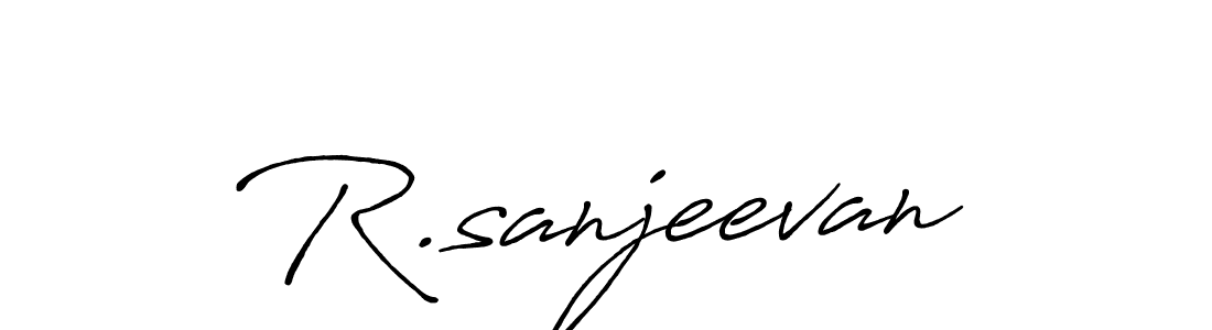 How to make R.sanjeevan name signature. Use Antro_Vectra_Bolder style for creating short signs online. This is the latest handwritten sign. R.sanjeevan signature style 7 images and pictures png