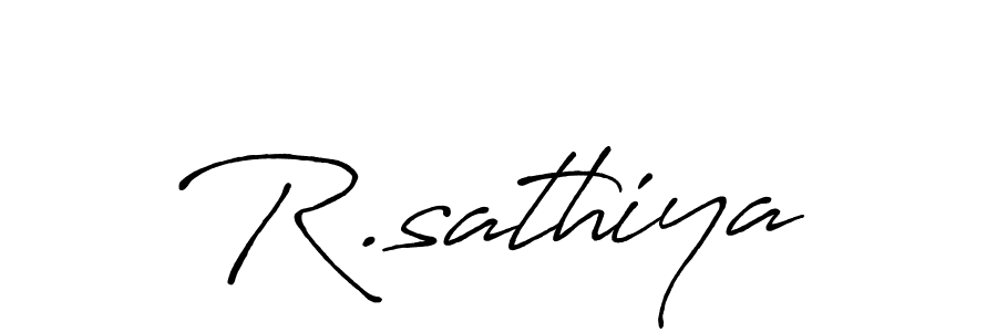Use a signature maker to create a handwritten signature online. With this signature software, you can design (Antro_Vectra_Bolder) your own signature for name R.sathiya. R.sathiya signature style 7 images and pictures png