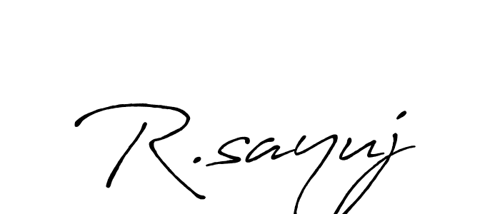 Create a beautiful signature design for name R.sayuj. With this signature (Antro_Vectra_Bolder) fonts, you can make a handwritten signature for free. R.sayuj signature style 7 images and pictures png