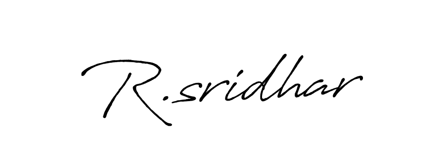 Use a signature maker to create a handwritten signature online. With this signature software, you can design (Antro_Vectra_Bolder) your own signature for name R.sridhar. R.sridhar signature style 7 images and pictures png