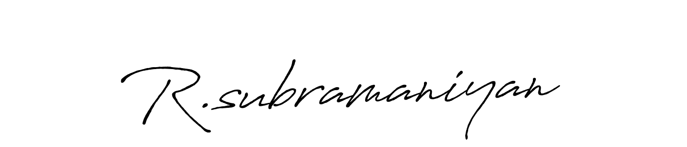 The best way (Antro_Vectra_Bolder) to make a short signature is to pick only two or three words in your name. The name R.subramaniyan include a total of six letters. For converting this name. R.subramaniyan signature style 7 images and pictures png