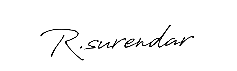 if you are searching for the best signature style for your name R.surendar. so please give up your signature search. here we have designed multiple signature styles  using Antro_Vectra_Bolder. R.surendar signature style 7 images and pictures png