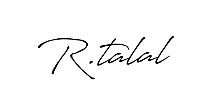 Design your own signature with our free online signature maker. With this signature software, you can create a handwritten (Antro_Vectra_Bolder) signature for name R.talal. R.talal signature style 7 images and pictures png