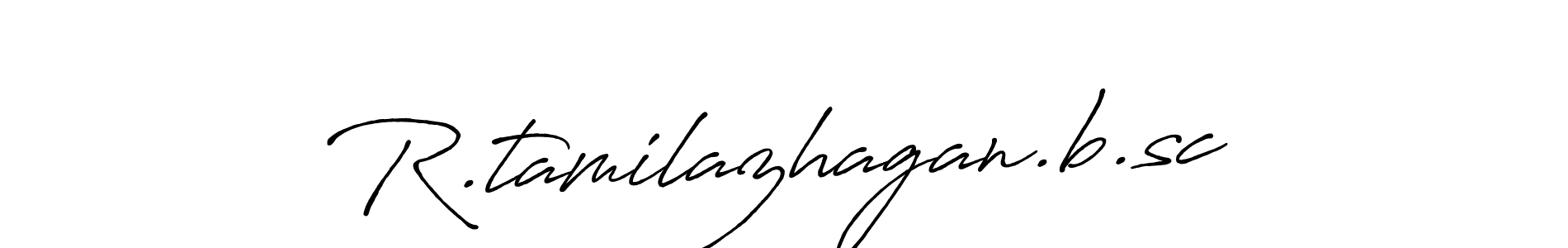 Make a beautiful signature design for name R.tamilazhagan.b.sc. With this signature (Antro_Vectra_Bolder) style, you can create a handwritten signature for free. R.tamilazhagan.b.sc signature style 7 images and pictures png