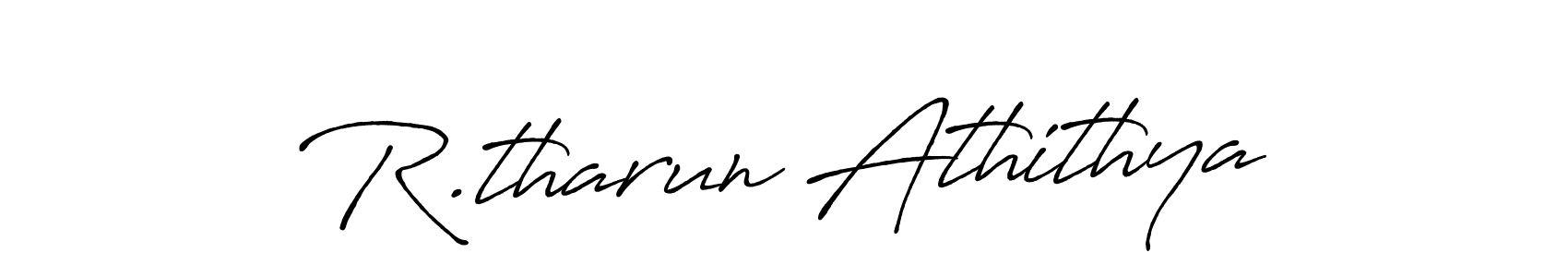 Antro_Vectra_Bolder is a professional signature style that is perfect for those who want to add a touch of class to their signature. It is also a great choice for those who want to make their signature more unique. Get R.tharun Athithya name to fancy signature for free. R.tharun Athithya signature style 7 images and pictures png
