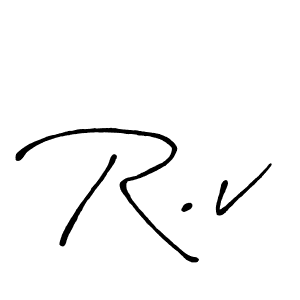 The best way (Antro_Vectra_Bolder) to make a short signature is to pick only two or three words in your name. The name R.v include a total of six letters. For converting this name. R.v signature style 7 images and pictures png