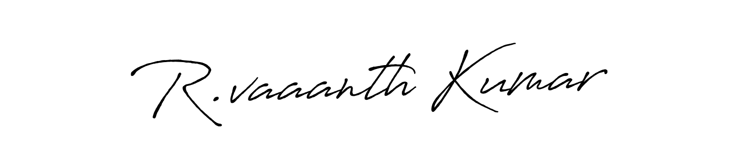 Make a beautiful signature design for name R.vaaanth Kumar. With this signature (Antro_Vectra_Bolder) style, you can create a handwritten signature for free. R.vaaanth Kumar signature style 7 images and pictures png