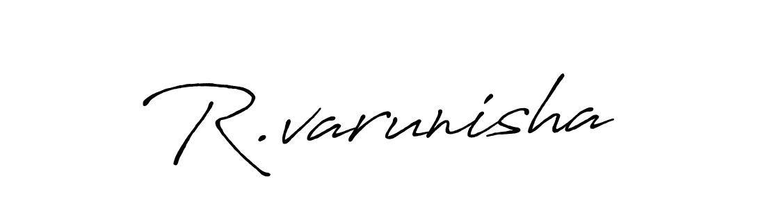 The best way (Antro_Vectra_Bolder) to make a short signature is to pick only two or three words in your name. The name R.varunisha include a total of six letters. For converting this name. R.varunisha signature style 7 images and pictures png