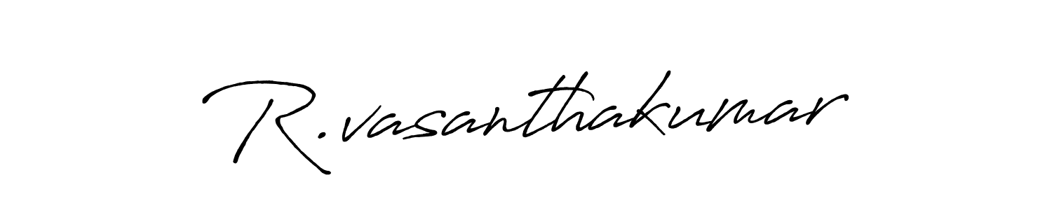Antro_Vectra_Bolder is a professional signature style that is perfect for those who want to add a touch of class to their signature. It is also a great choice for those who want to make their signature more unique. Get R.vasanthakumar name to fancy signature for free. R.vasanthakumar signature style 7 images and pictures png