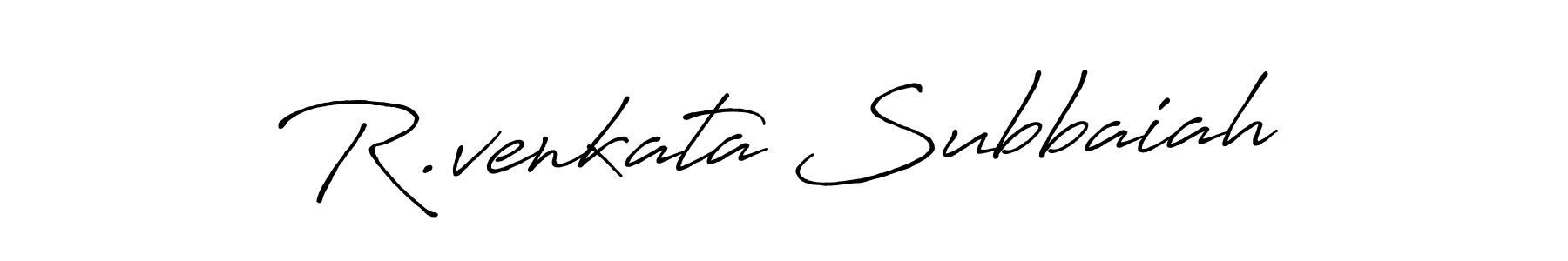 How to make R.venkata Subbaiah name signature. Use Antro_Vectra_Bolder style for creating short signs online. This is the latest handwritten sign. R.venkata Subbaiah signature style 7 images and pictures png