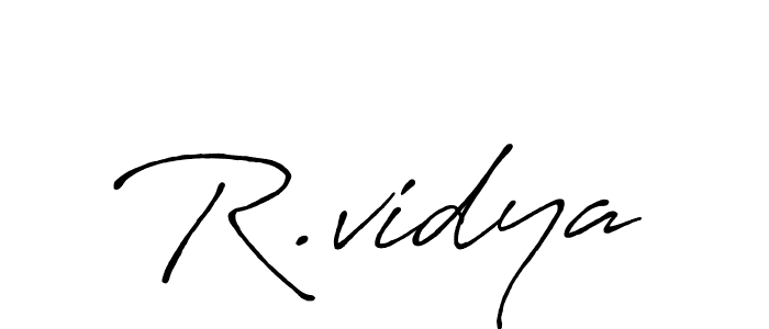 How to make R.vidya name signature. Use Antro_Vectra_Bolder style for creating short signs online. This is the latest handwritten sign. R.vidya signature style 7 images and pictures png