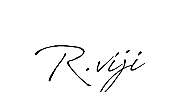 Design your own signature with our free online signature maker. With this signature software, you can create a handwritten (Antro_Vectra_Bolder) signature for name R.viji. R.viji signature style 7 images and pictures png