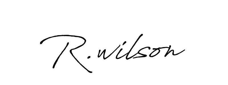 Create a beautiful signature design for name R.wilson. With this signature (Antro_Vectra_Bolder) fonts, you can make a handwritten signature for free. R.wilson signature style 7 images and pictures png